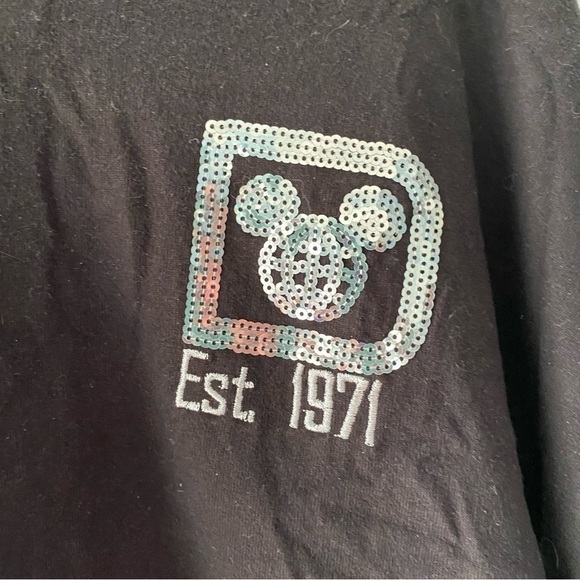Walt Disney World Spirit Jersey Sequin Black Silver size Small - Picture 2 of 9